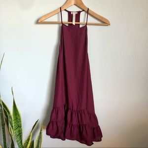 Intimately Free People Burgundy Halter Slip Dress